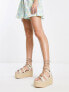 Фото #3 товара MIM Punta Umbria ghilly espadrilles flatforms in taupe