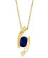 Фото #4 товара EFFY Collection eFFY® Sapphire (1-3/8 ct. t.w.) & Diamond (1/20 ct. t.w.) Asymmetric 18" Pendant Necklace in 14k Gold