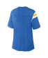 Фото #3 товара Women's Powder Blue Los Angeles Chargers Earned Stripes T-shirt