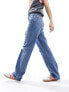 Weekday Rowe extra high waist regular fit straight leg jeans in 90s blue