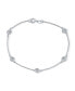 Фото #1 товара Tiny Minimalist Simple Cubic Zirconia Round Bezel Chain CZ By The Inch Bracelet For Women Teen .925 Sterling Silver