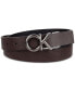 ფოტო #2 პროდუქტის Men's Monogram Buckle Reversible Leather Belt