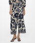 Фото #1 товара Women's Fluid Floral-Print Pants