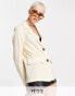 Noisy May Petite oversized blazer in cream