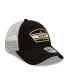 Men's Black, White New Orleans Saints Logo Patch Trucker 9FORTY Snapback Hat