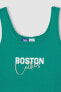 DeFactoFit NBA Boston Celtics Crop Bisiklet Yaka Ribana Atlet C4915AX24SM