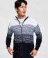 Men's Ombré Stripe Full-Zip Cardigan Sweater