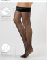 CALZITALY Hold-Up Fishnet Stockings with Back Seam | Lace Hold-Up with Seam | Black, Skin Colour | S/M, L/XL | Made in Italy, Rete Nera