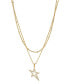 ფოტო #1 პროდუქტის Double Layered Star Necklace in 18K Gold Plated Brass