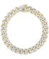 ფოტო #1 პროდუქტის Two-Tone Wide Curb Link Hollow Bracelet in 10k Gold & 10k White Gold