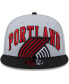 Фото #4 товара Men's Gray, Black Portland Trail Blazers Tip-Off Two-Tone 9FIFTY Snapback Hat