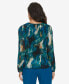 ფოტო #2 პროდუქტის Women's Printed Pleated Long-Sleeve Top