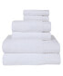 Фото #1 товара Kelso Solid with Wave Jacquard Cuff Bath Towel Set, 6 Piece