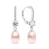 Фото #1 товара Elegant silver earrings with pink pearls EA634WP