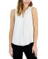 ფოტო #1 პროდუქტის Women's Split-Neck Sleeveless Top