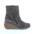 Fly London Nela NELA407FLY-003 Womens Gray Suede Zipper Casual Dress Boots