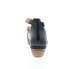 Miz Mooz Caine P63002 Womens Black Leather Hook & Loop Heeled Sandals Shoes