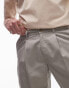 Topman twin pleat tapered trousers in stone