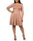 ფოტო #1 პროდუქტის Plus Size Knee Length Dress