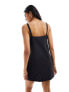 Фото #7 товара Miss Selfridge tailored strappy pinny dress in black pinstripe