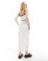 Calvin Klein Jeans zip detail denim maxi skirt in white wash - ASOS Exclusive