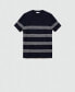 Men's Striped Modal Cotton Knitted T-Shirt Синий, M - фото #2