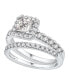 ფოტო #1 პროდუქტის GIA Certified Diamond Princess Halo Bridal Set (1 1/2 ct. t.w.) in 14K White Gold