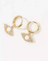 Фото #2 товара ALDO gold plated hoops with eye charm in gold