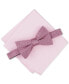 Men's Edson Mini-Geo Bow Tie & Solid Pocket Square Set, Created for Macy's