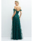 ფოტო #2 პროდუქტის Womens Off-the-Shoulder A-line 3D Floral Embroidered Dress