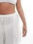 Фото #3 товара Esmee Curve stripe beach short co-ord in white