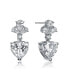 ფოტო #3 პროდუქტის Sterling Silver Clear Cubic Zirconia Triangle Drop Earrings