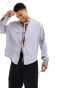 ASOS DESIGN relaxed shirt with tie front details in lilac