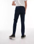 Topman skinny smart trousers with elasticated waistband in navy