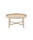 Mithea Coffee Table, Oak Table Top & Gold Finish