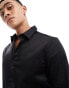 ASOS DESIGN slim fit sateen shirt in black Черный, 2XL Long - Chest 46-48 Long - фото #6