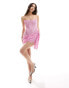 Heiress Beverly Hills exclusive premium lace drape corset mini dress in pink