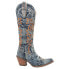 Dingo Texas Tornado Denim Embroidered Snip Toe Cowboy Womens Blue Casual Boots 8.5 - фото #1