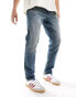 ASOS DESIGN stretch slim jeans in vintage mid blue wash