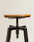 Фото #12 товара Wood and metal high swivel stool