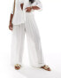 Фото #4 товара ASOS DESIGN Curve crinkle co-ord wide leg beach trouser in white