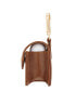 Фото #2 товара Women's Honey Brown Faux Leather Holder with Gold-Tone Alloy AK Symbol and Matching Carabiner Clip