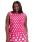 Фото #3 товара Plus Size Polka-Dot Fit & Flare Dress
