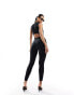 In The Style zip through sleevless unitard jumpsuit in black