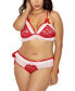 Фото #1 товара Plus Size I'm Yours Lace and Ruffle 2 Piece Lingerie Set