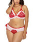 ფოტო #1 პროდუქტის Plus Size I'm Yours Lace and Ruffle 2 Piece Lingerie Set