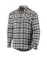 Фото #3 товара Men's Black and Gray Pittsburgh Penguins Ease Plaid Button-Up Long Sleeve Shirt