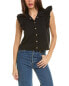 Фото #1 товара Nation Ltd Archer Ruffled Button-Up Top Women's Black Xl