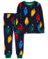 Toddler 2-Piece Christmas Lights Velboa Pajamas 4T