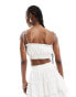 Kiss The Sky white crinkle tie crop top co-ord